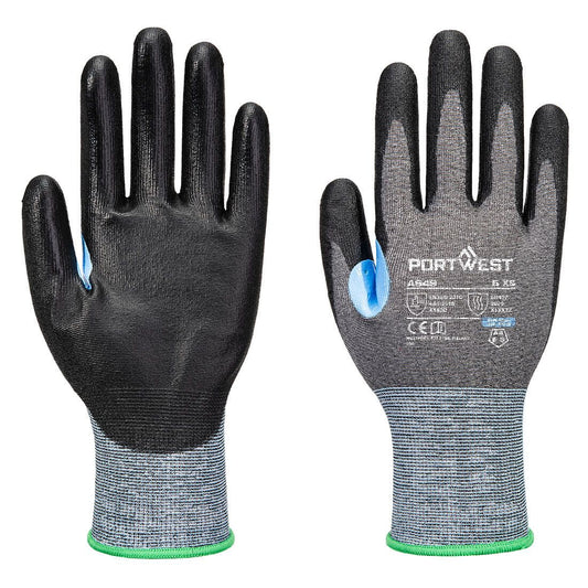 CS Cut D21 PU Glove, L, R, Grey/Black