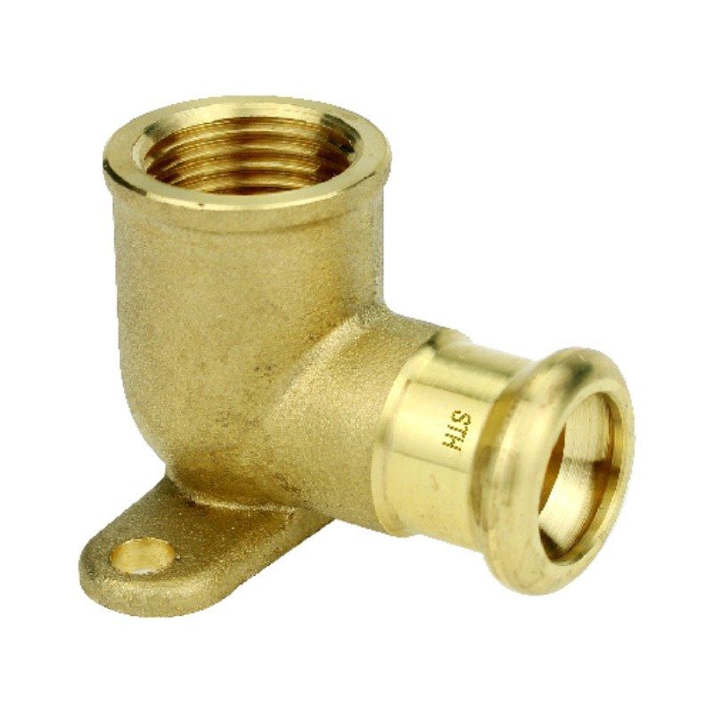 FLOWFLEX COPPER PRESS WALLPLATE ELBOW 15mm x 1/2" 6427GM.15X1/2B