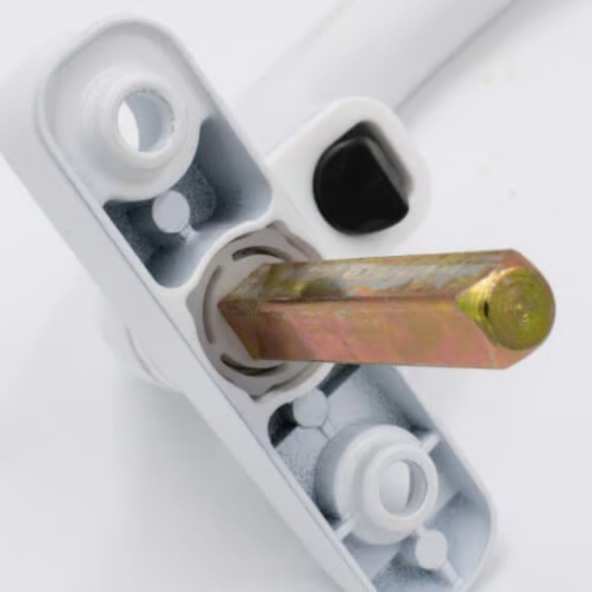 DUFFELLS TSS INLINE LOCKING ESPAG UPVC WINDOW HANDLES 40mm WHITE HB117SWH