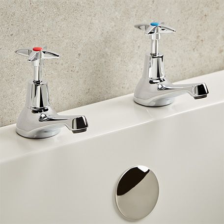 BRISTAN VAX3/4C 5412 CROSS TOP BATH TAPS (PAIR) CHROME