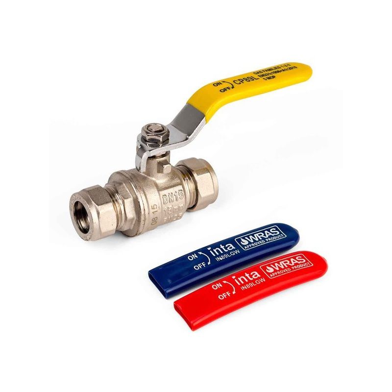 INTA UNIVERSAL LEVER HANDLE BALL VALVE GAS/WATER 22mm IN89ALGWC22