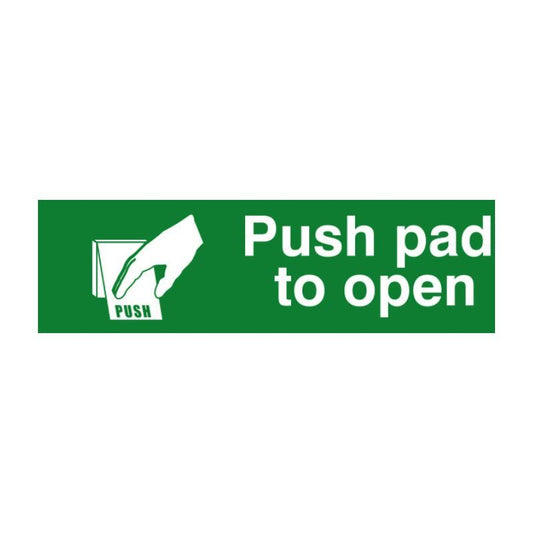 PVC SELF ADH SIGN 200mm WIDE x 300mm PUSH PAD TO OPEN 1533