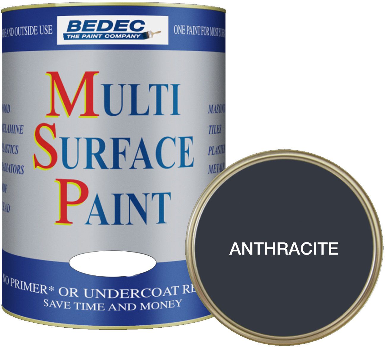 BEDEC SOFT GLOSS MULTI SURFACE PAINT 750ml ANTHRACITE BEDE2KAA017/29