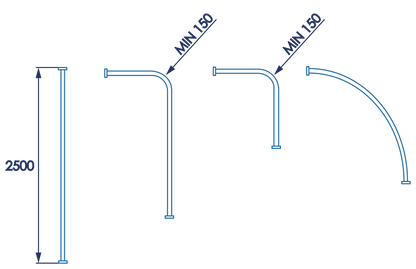 CROYDEX GP78101 BENDY RAIL 2.5m WHITE