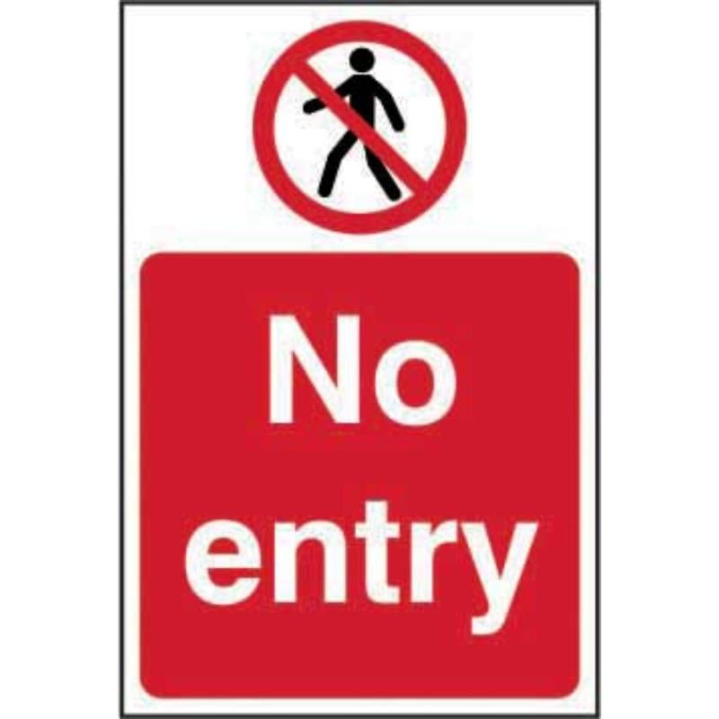 SAV SIGN 200mm WIDE x 300mm NO ENTRY 11630