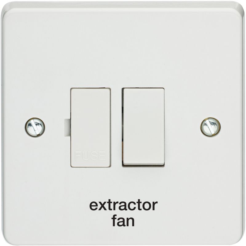 CRABTREE 4827/EF/BLACK 2-POLE SWITCHED FUSED CONNECTION UNIT 13a PRINTED 'EXTRACTOR FAN' BLK
