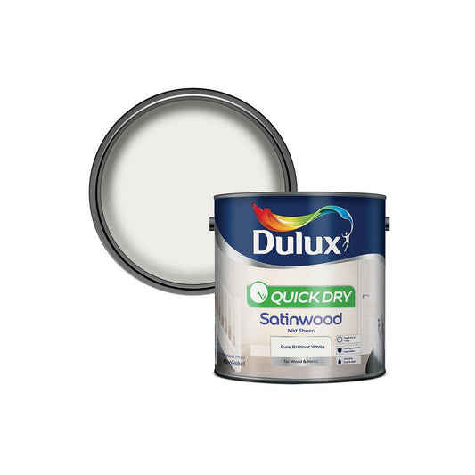 DULUX SATINWOOD BRILLIANT WHITE QUICK DRY 2.5l 5210890