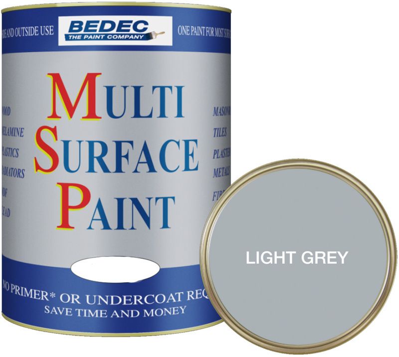 BEDEC SOFT GLOSS MULTI SURFACE PAINT 750ml LIGHT GREY BEDE2KAB001/29