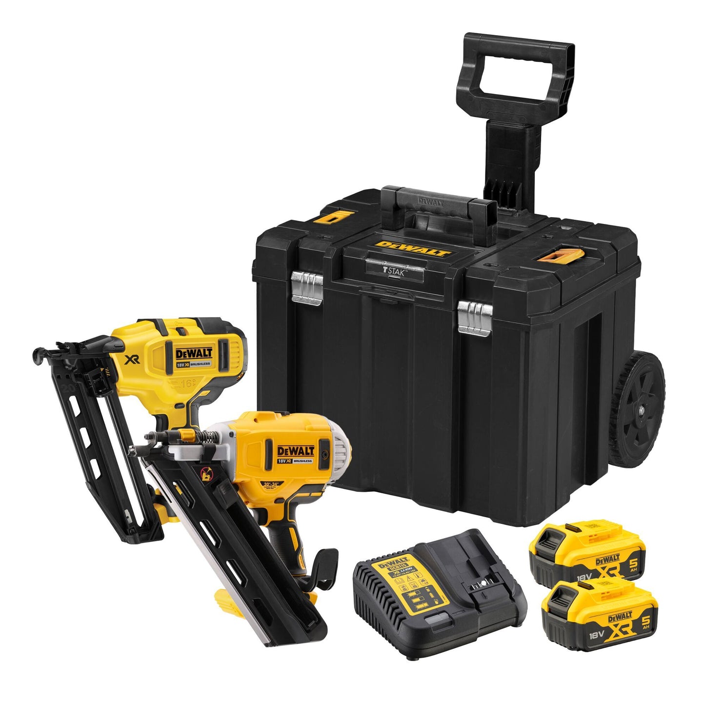 DEWALT DCK264P2T-GB 18v BRUSHLESS NAILER TWIN PACK 2 x 5.0ah LI-ION BATTERIES