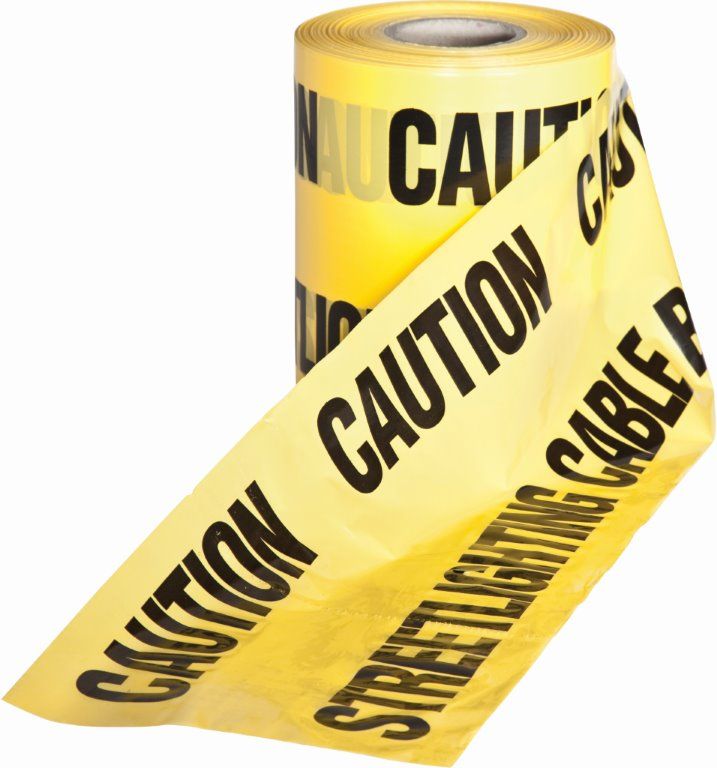 WARNING TAPE 365m x 150mm 764732 U/GROUND STEET LIGHTING
