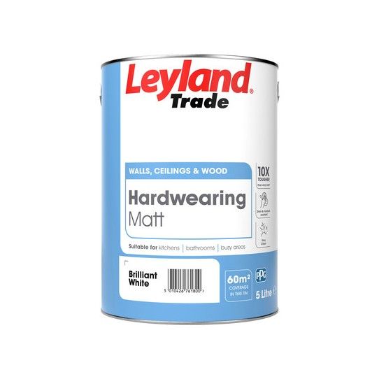 LEYLAND HARDWEARING MATT 5l BRILLIANT WHITE 306668
