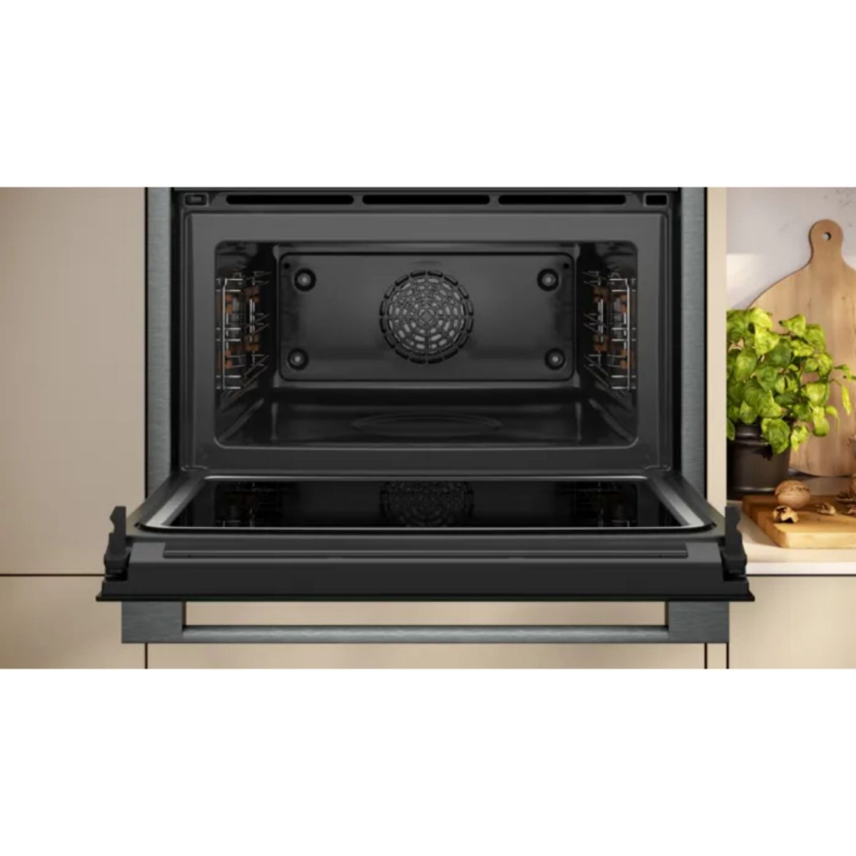 NEFF C24MR21G0B N70 COMPACT OVEN C/W MICROWAVE 450mm BLACK C/W GRAPHITE GREY TRIM