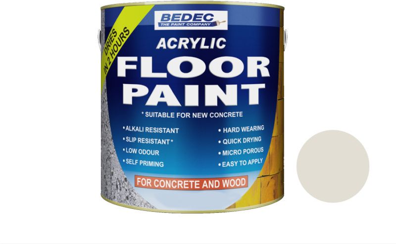 BEDEC ACRYLIC FLOOR PAINT 2.5l LIGHT GREY BEDE2FFB001/40