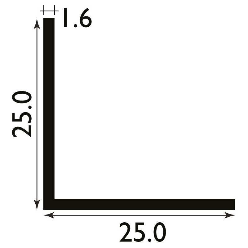 ALUMINIUM ANGLE 25mm x 2.4m AL03