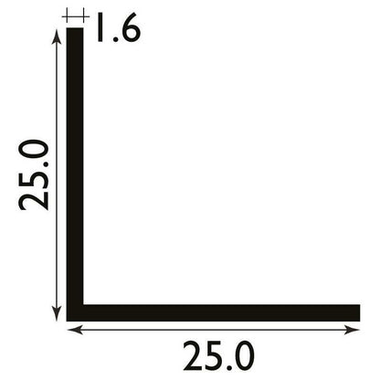 ALUMINIUM ANGLE 25mm x 2.4m AL03