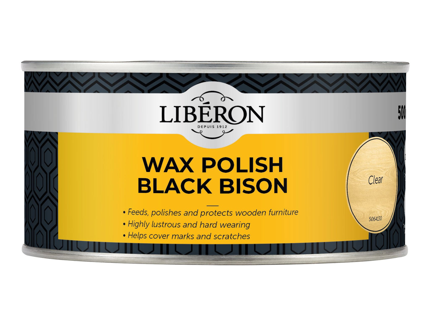 LIBERON LIBBBPWCL BLACK BISON WAX POLISH PASTE 500ml CLEAR