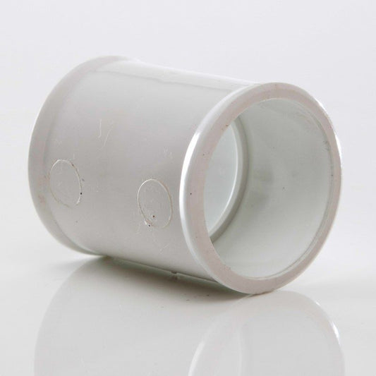 POLYPIPE MUPVC STRAIGHT COUPLING 32mm MU110 MU110W WHITE