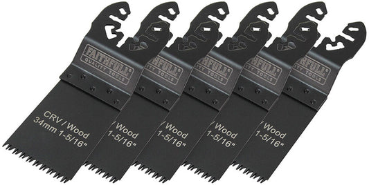 FAITHFULL FAIMFW34B MULTI-TOOL FLUSH CUT WOOD BLADES SET 34 x 5mm