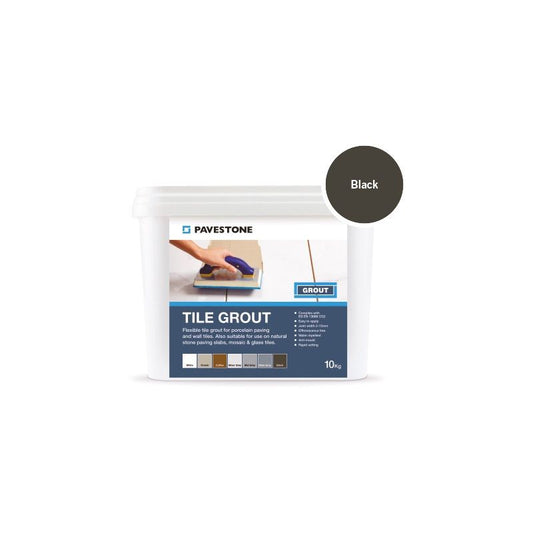 PAVESTONE PORCELAIN TILE GROUT 10kg BLACK 06110004