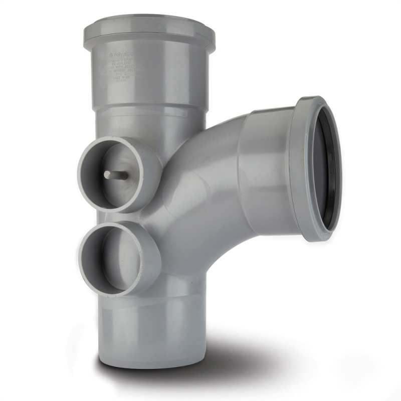 POLYPIPE BRANCH 4 BOSS 110mm x 92.5deg ST414 ST414G GREY