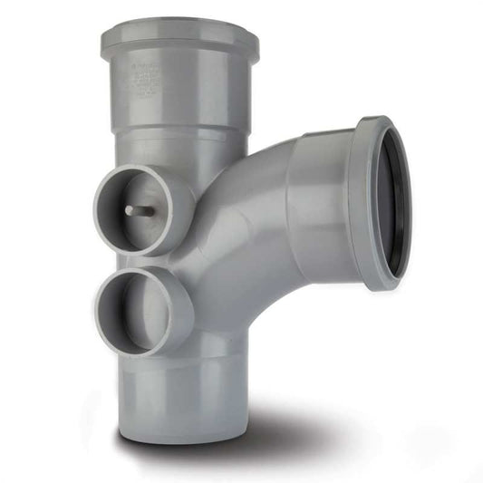 POLYPIPE BRANCH 4 BOSS 110mm x 92.5deg ST414 ST414G GREY