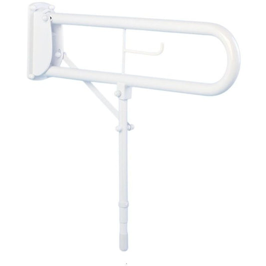 BATHEX HINGE RAIL M/S DOUBLE C/W DROP DOWN LEG 760mm WHITE 33920