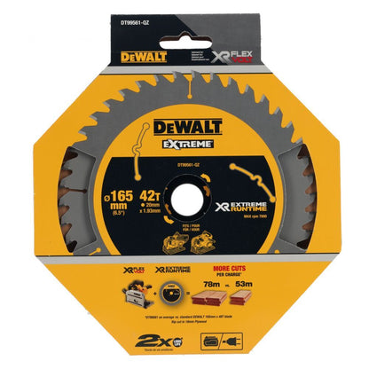 DEWALT DT99561 FLEXVOLT EXTREME RUNTIME BLADE 42T x 20 x 165mm