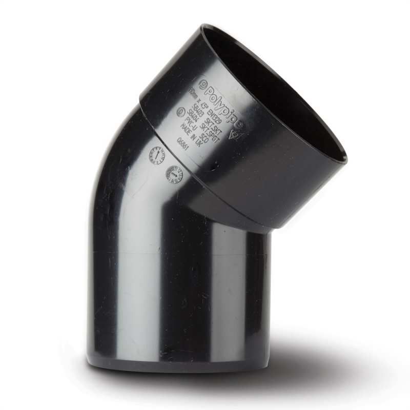 POLYPIPE SOIL OFFSET BEND S/S 110mm x 135deg SB404B BLACK