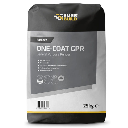 Everbuild One Coat General Purpose Render 25Kg FACGPRGY25