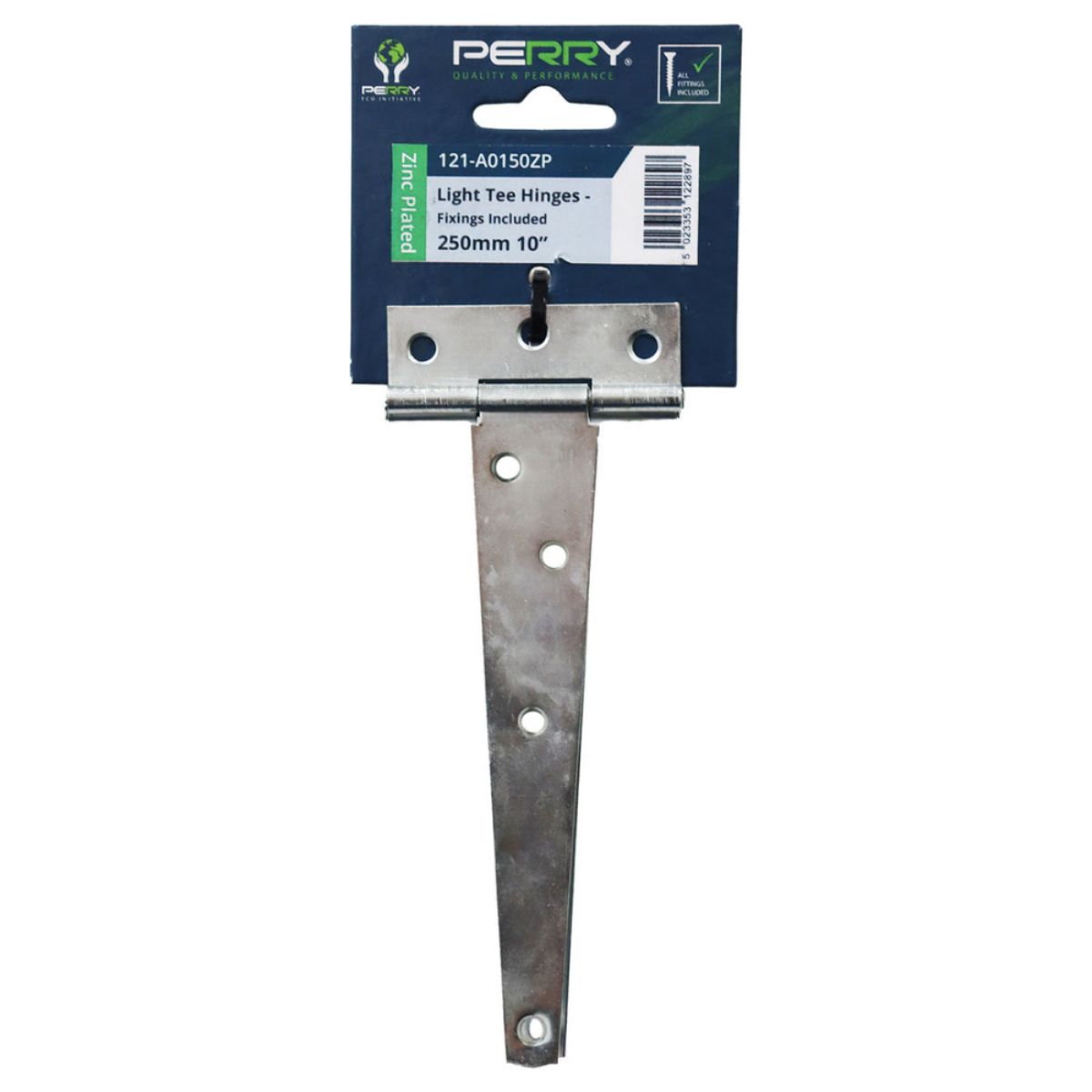 A PERRY NO 121A LIGHT TEE HINGES PREPACKED 200mm 8" BLACK 121APP0200BK
