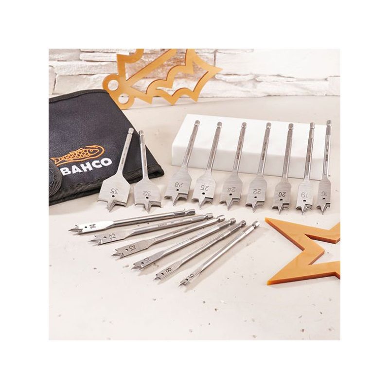 BAHCO XMS22FLATBIT 15 PIECE FLAT WOOD BIT SET 6-35mm