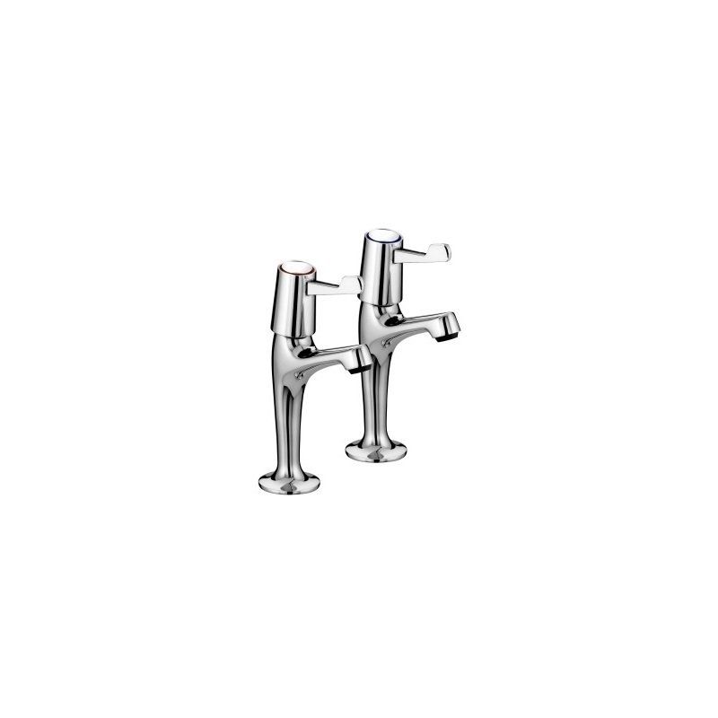 BRISTAN VAL2HNKCCD LEVER CERAMIC DISC HIGH NECK PILLAR TAPS C/W 3" LEVERS (PAIR) CHROME