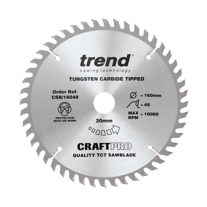 TREND CSB/16048 CRAFT SAW BLADE MEDIUM FINISH 160MM X 48T X 20MM