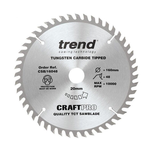 TREND CSB/16048 CRAFT SAW BLADE MEDIUM FINISH 160MM X 48T X 20MM