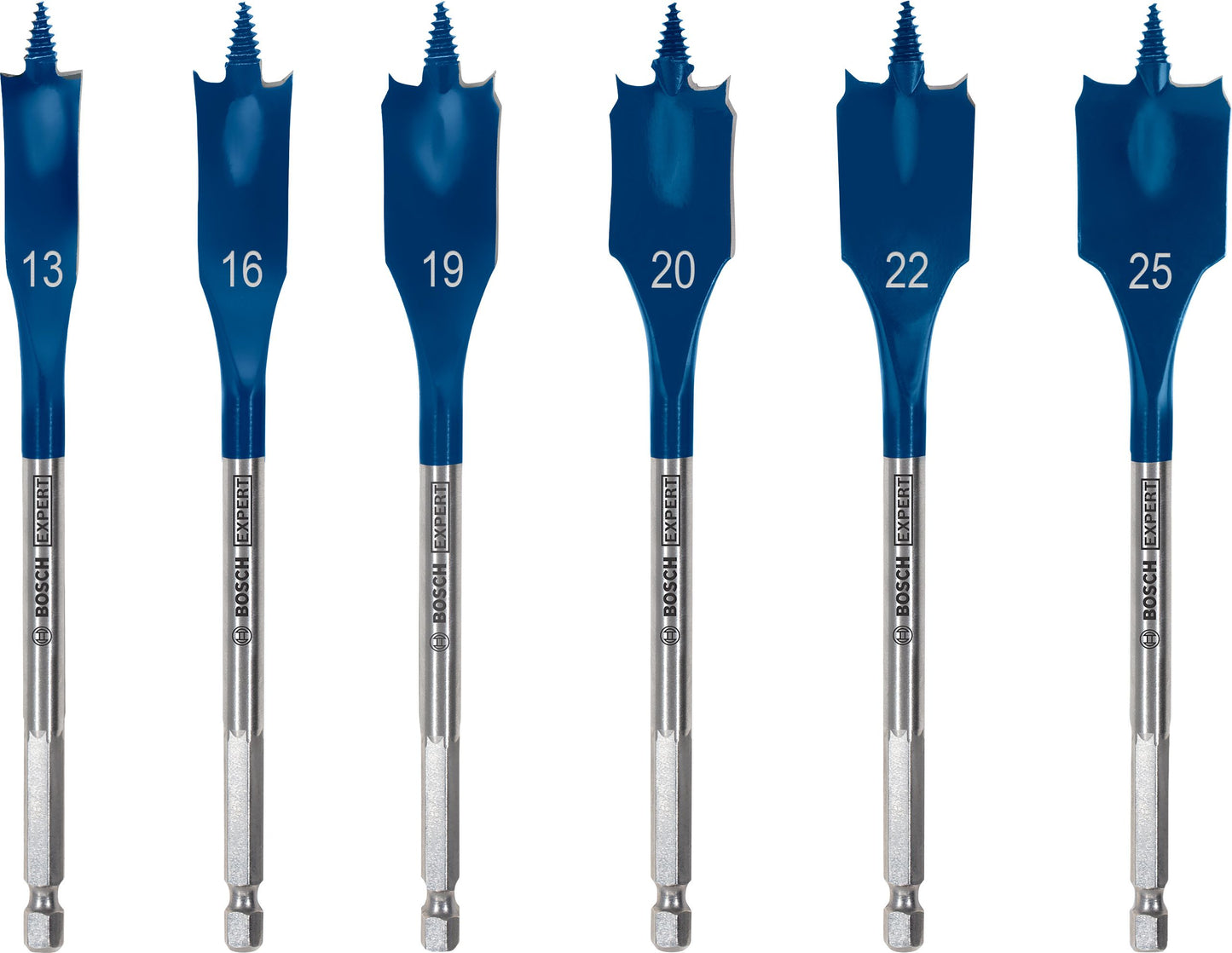 BOSCH 2608900333 6 PIECE SELF CUT FLAT WOOD DRILL BIT SET 13-25mm