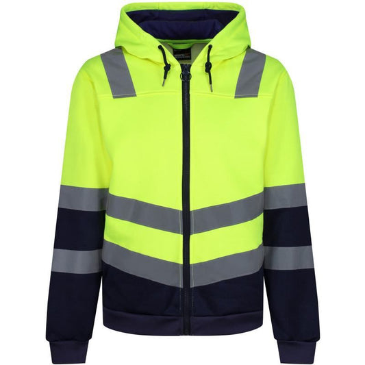 REGATTA TRF625 PRO HI-VIS ZIP HOODIE YELLOW/NAVY MEDIUM TRF625 20760