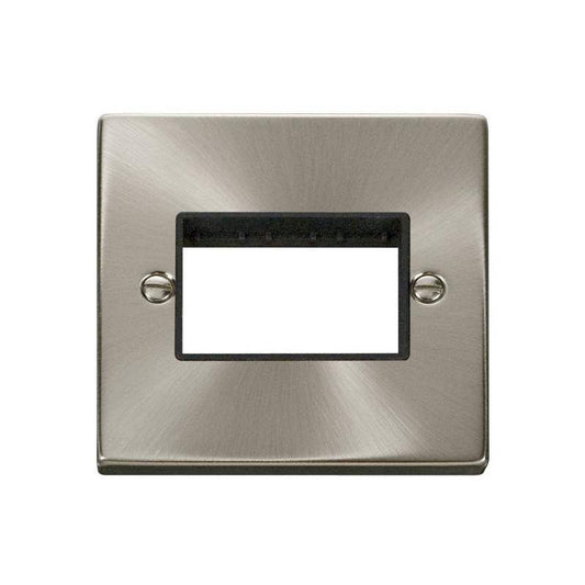 CLICK VPSC403BK GANG PLATE 3 APERTURE SATIN CHROME