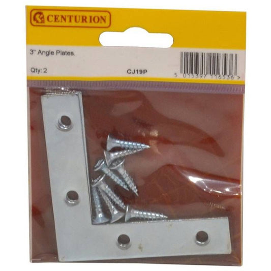 CENTURION CJ19P ZINC PLATED ANGLE PLATE 75mm PACK 2