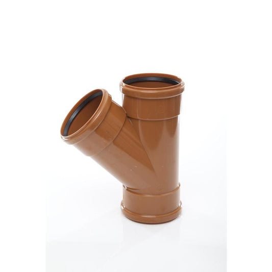 POLYPIPE EQUAL JUNCTION TRIPLE SOCKET 110mm x 45deg UG405