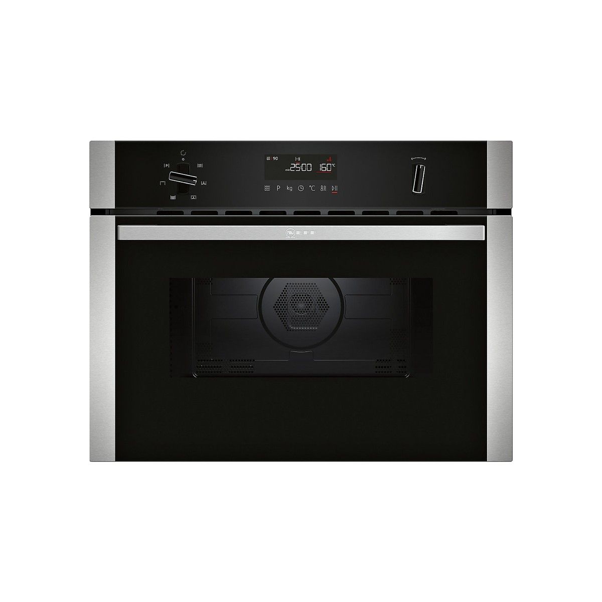 NEFF C1AMG84N0B N50 COMPACT MICROWAVE COMBI OVEN 450mm BLACK WITH STEEL TRIM