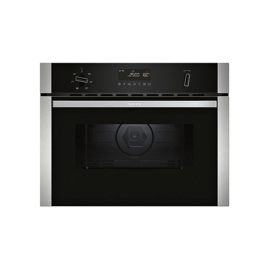 NEFF C1AMG84N0B N50 COMPACT MICROWAVE COMBI OVEN 450mm BLACK WITH STEEL TRIM