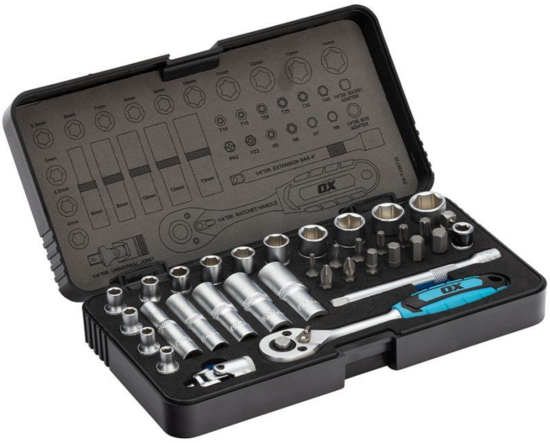 OX-T326735 TRADE SOCKET SET 1/4in. DRIVE 35pc