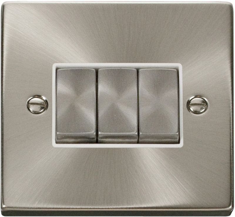 CLICK VPSC413WH 3G 2WAY 10A SWITCH SATIN CHROME