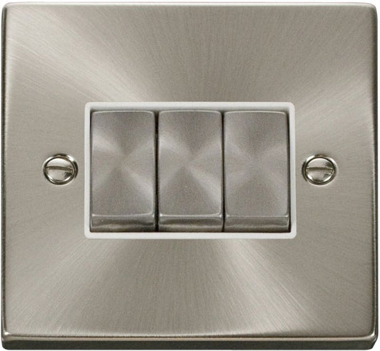CLICK VPSC413WH 3G 2WAY 10A SWITCH SATIN CHROME