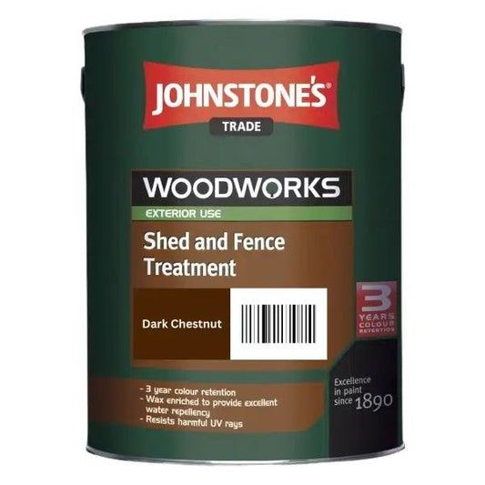 JOHNSTONES SHED & FENCE STAIN 5l DARK CHESTNUT 302009