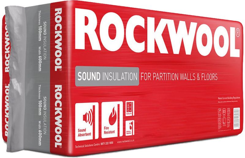ROCKWOOL SOUND INSULATION SLAB 100mm THICK 600 x 1200mm (6 SLABS PER PK - 4.32m2) 180889