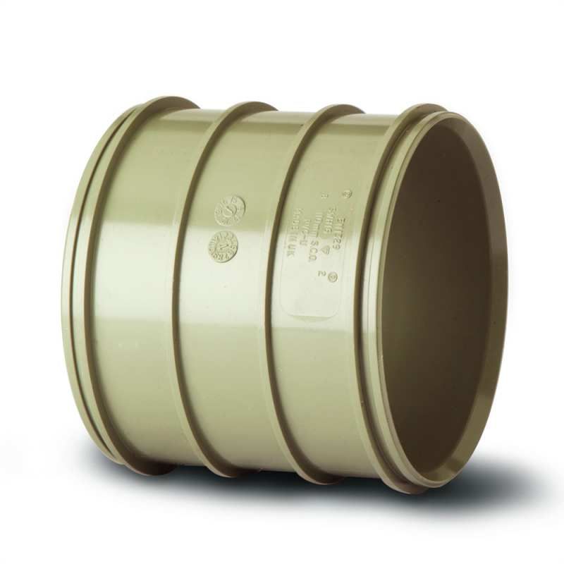 POLYPIPE SOLVENT SOIL PIPE COUPLER D/S 110mm SWH16SG SOLVENT GREY