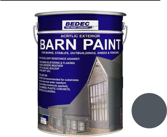BEDEC SEMI GLOSS BARN PAINT 20l BATTLESHIP GREY BEDE2AK1487/54