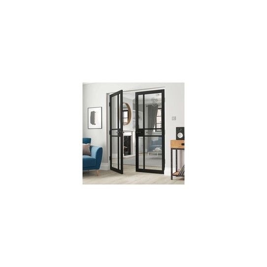 JBK CITY BLACK CLEAR GLAZED INTERNAL DOOR 1981 x 838 x 35mm UCIT29GBL