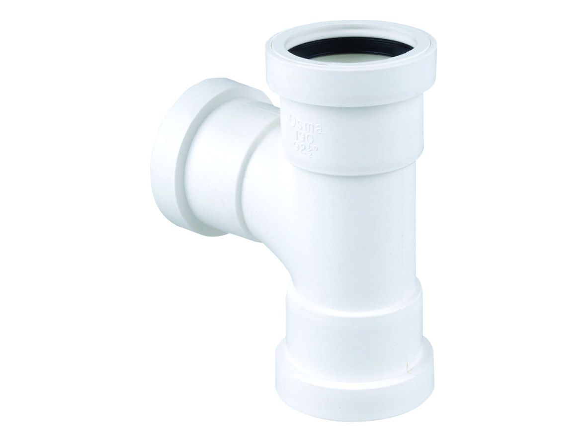 OSMAWELD 5W190 PP TEE 90deg 40 x 40mm 5W190W WHITE
